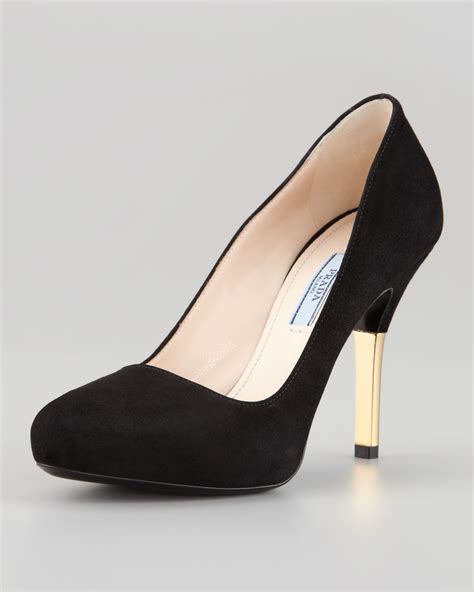 prada suede mid heel pump|prada flat heel shoes.